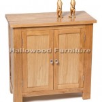 Solid Oak Small Compact Two Door Shoe Toy Filing Bathroom Kitchen Hallway Storage Buffet Cupboard / Cabinet / Sideboard